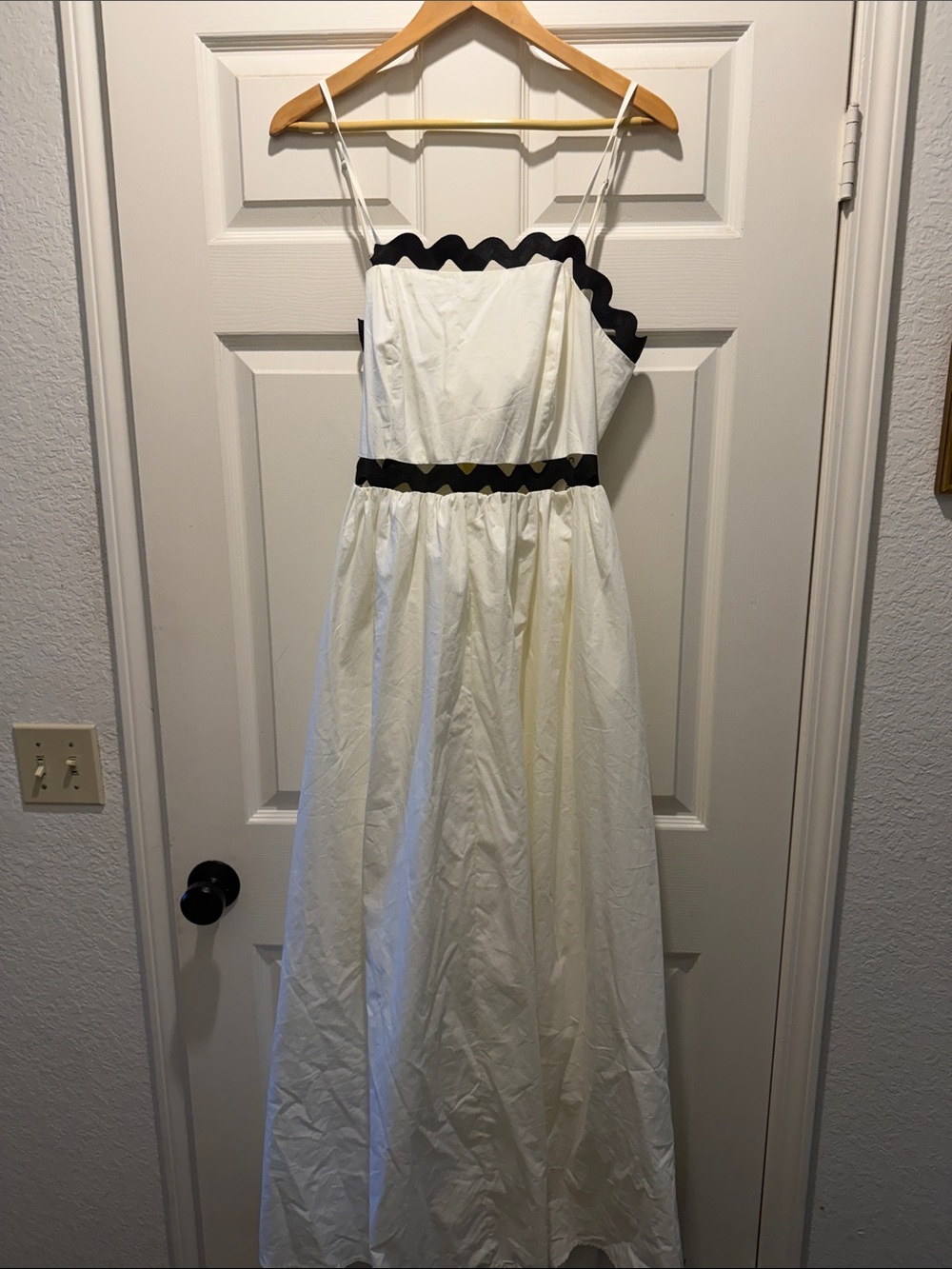 Commence White Maxi Dress with Black Trim